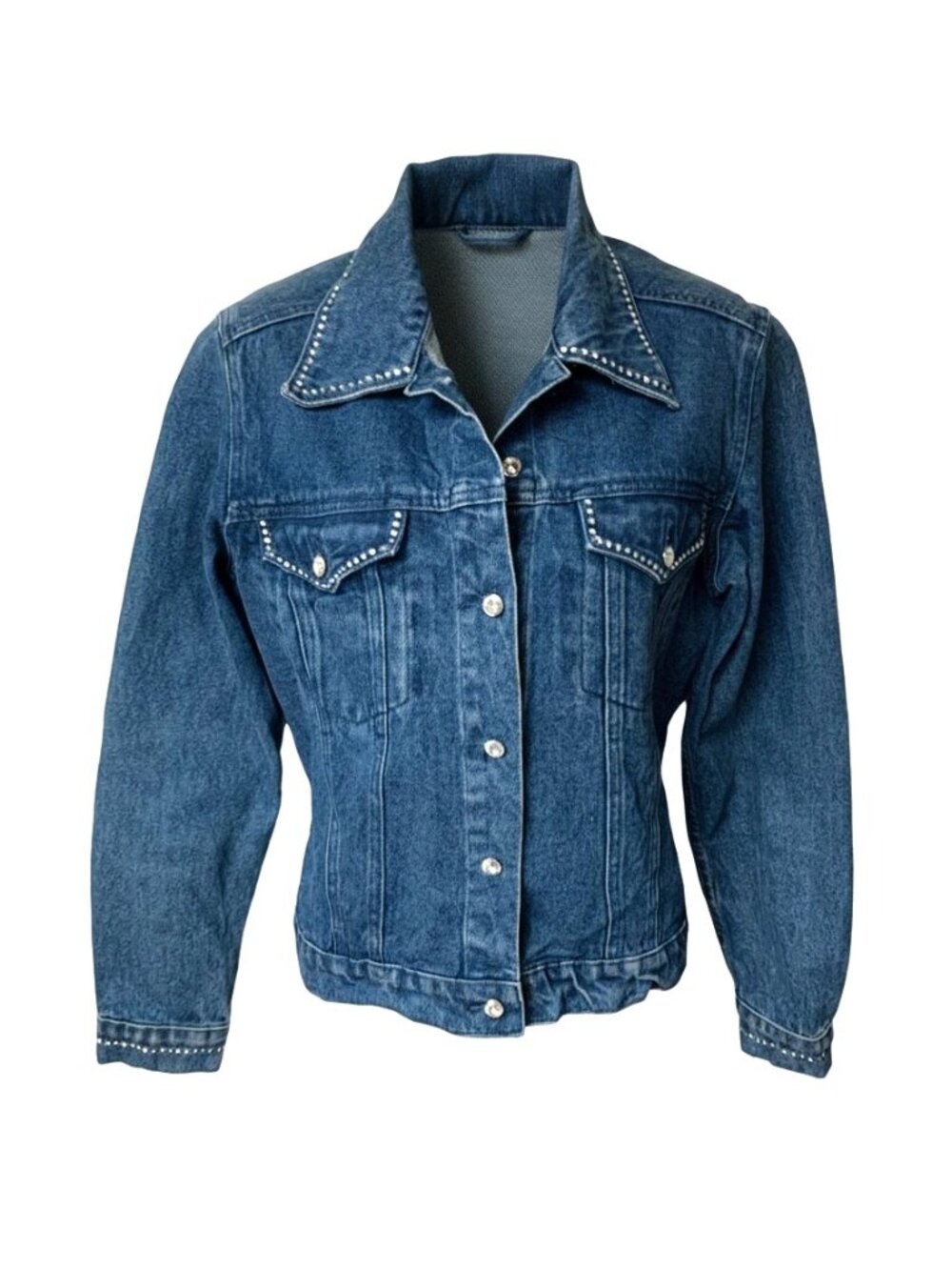 Christine Alexander Swarvoski Crystal Embellished Denim‎ Jacket